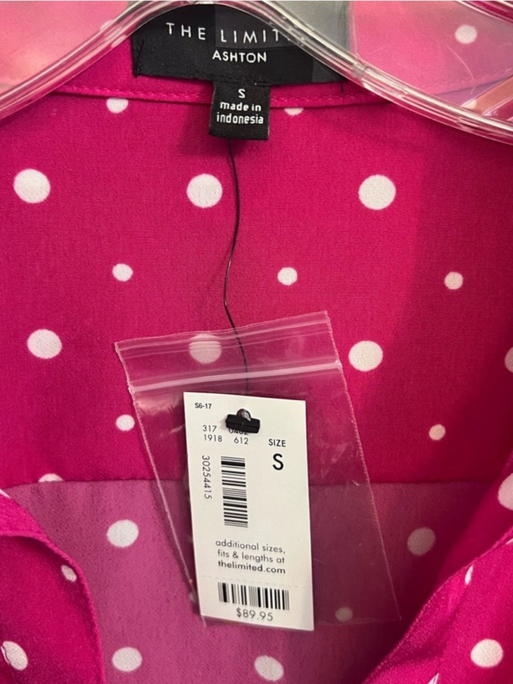 The Limited Berry Pink Polka Dot Dress - Picture 3 of 7